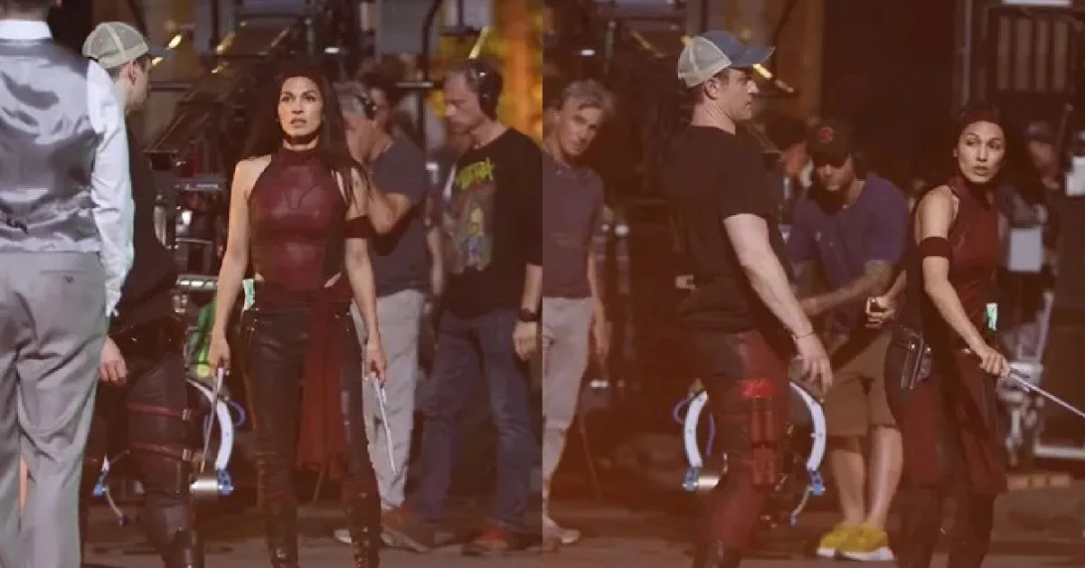 Elektra's fighting scene on the Daredevil: Born Again Season 3 set (Images via YouTube)