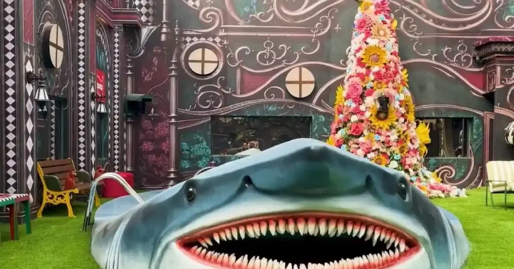 A shark pool and a flower shower 70kb A shark pool and a flower shower