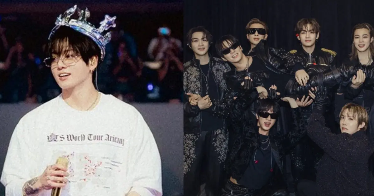 BTS members Image via X @bts bighit BTS ARMY Turns SoFi Stadium Into Giant Birthday Party for Jungkook’s 29th