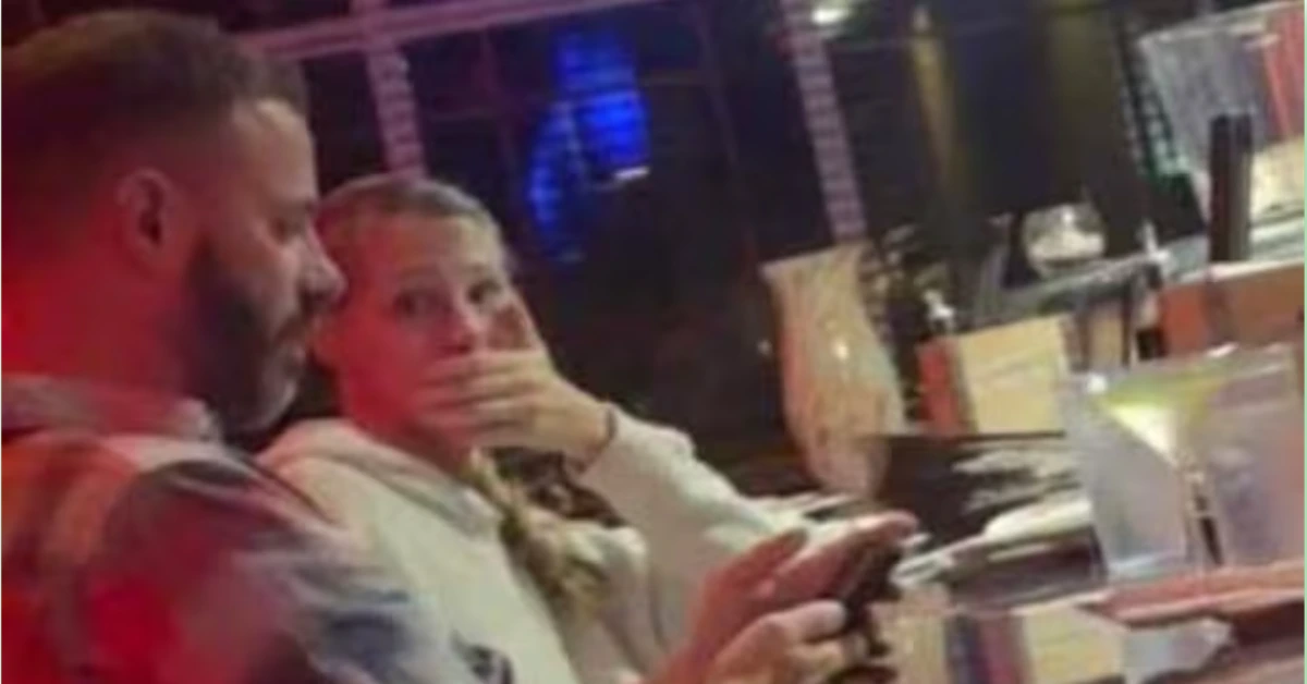 John Paul Miller and Suzie Skinner seen at a bar in an alleged photo. X @therobbieharvey John Paul Miller and Suzie Skinner Photo at Baseball Game Sparks Outrage as He Awaits October Trial