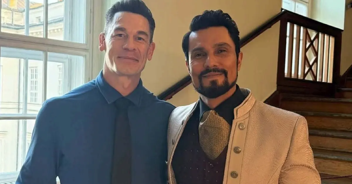 Randeep Hooda with John Cena Photo Instagram 48kb Randeep Hooda Says John Cena Is a Much Better Actor Than People Think, Credits Matchbox Role for the Realization