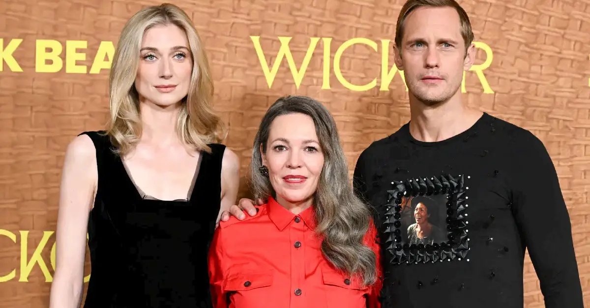 Alexander Skarsgård’s ‘Wicker’ Press Tour Is a Fashion Show: Clear Shoes, Olivia Colman’s Face and a Gray Wig